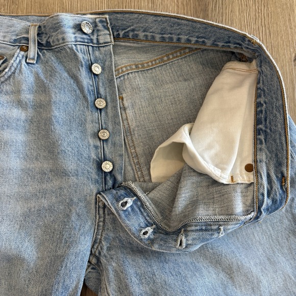 AGOLDE Riley High Rise Straight Crop Leg Denim Jeans Button Fly Size 32 NWT - Picture 7 of 12